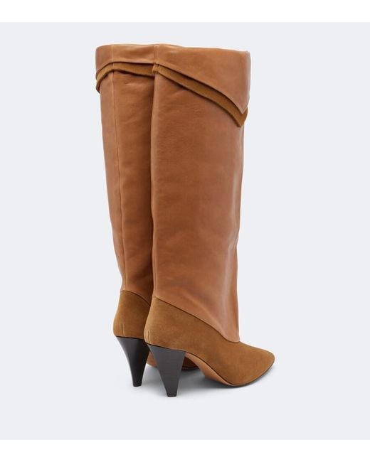 Isabel Marant Brown Lezra Suede And Leather Knee-High Boots