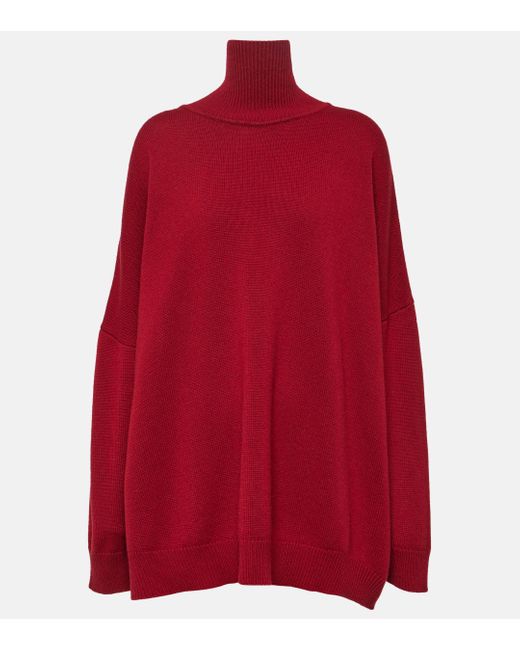 The Row Red Vinicius Cashmere Turtleneck Sweater