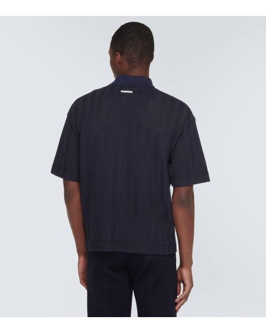 Missoni Blue Cotton-blend Polo Shirt for men