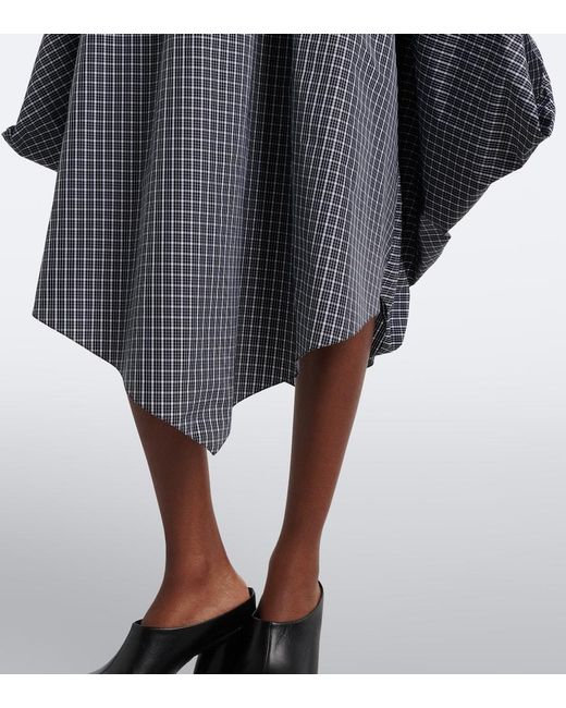 Loewe Gray Asymmetric Cotton-Blend Midi Skirt