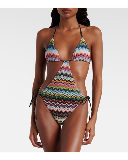 Missoni White Zigzag Swimsuit