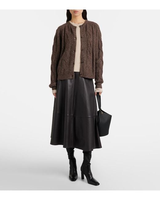 Lisa Yang Brown Gwyneth Cashmere And Silk Cardigan