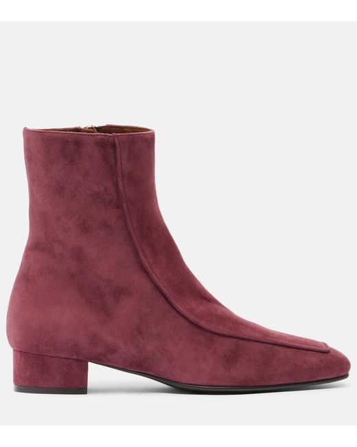 Herbert Levine Purple Shadow Ban Suede Ankle Boots