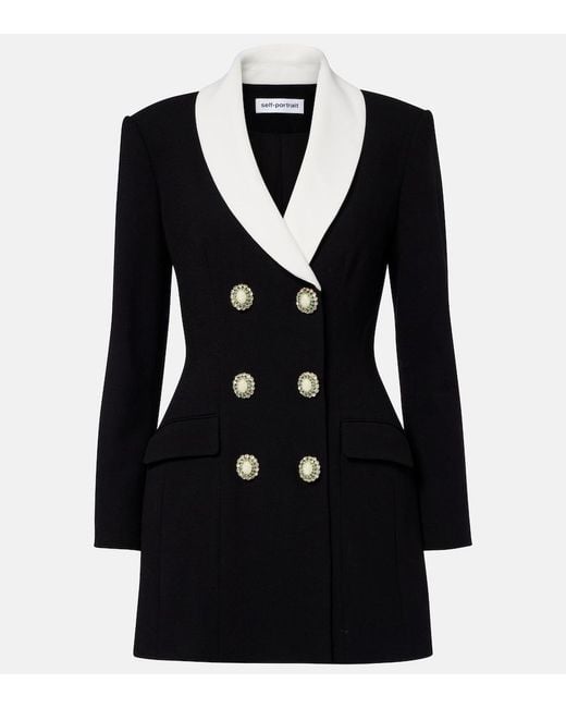 Self-Portrait Black Crepe Minidress
