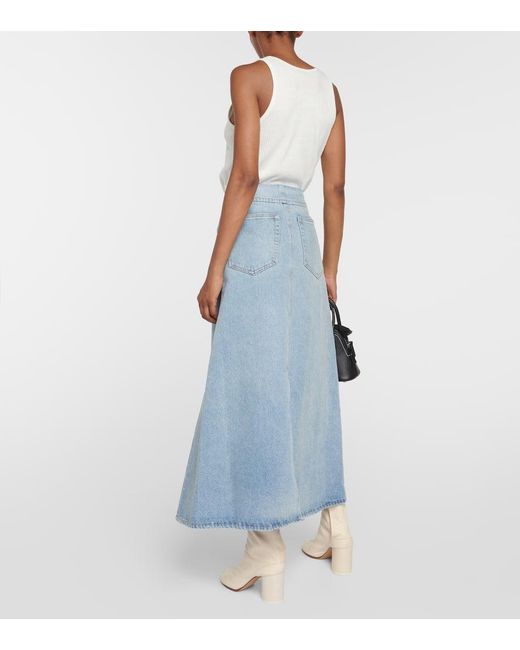 Falda Larga En Denim MM6 by Maison Margiela de color Blue