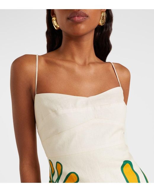 Robe Lucca Imprimee En Lin Cala De La Cruz en coloris White