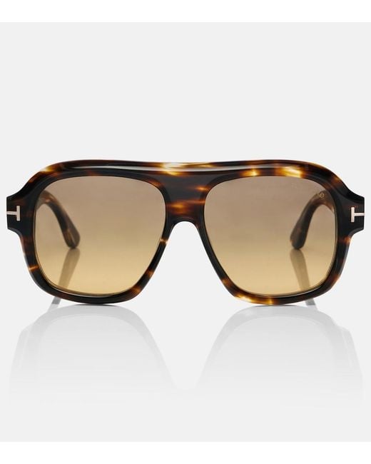 Tom Ford Brown Rhonda Aviator Sunglasses