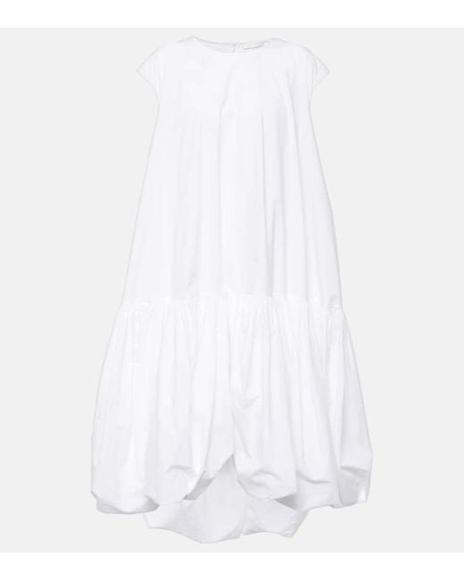 The Row White Tadao Cotton Poplin Midi Dress