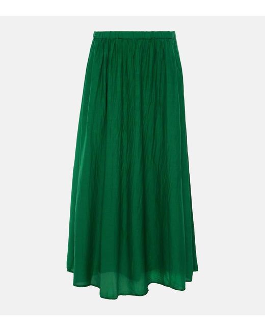 Velvet Green Mariela Cotton And Silk Maxi Skirt