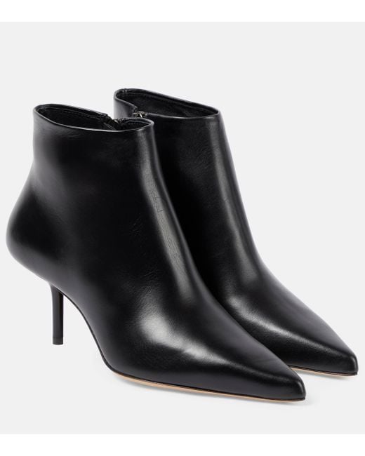 Max Mara Black Leather Ankle Boots