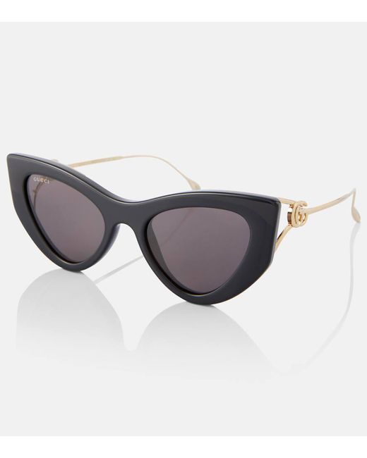 Gucci Brown Cat-Eye-Sonnenbrille Double G