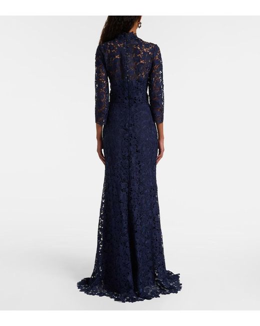 Monique Lhuillier Blue Lace Gown