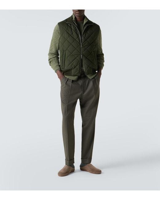 Loro Piana Green Windwish Storm Quilted Vest for men