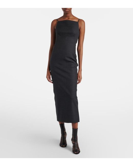 Givenchy Black Wool Midi Dress