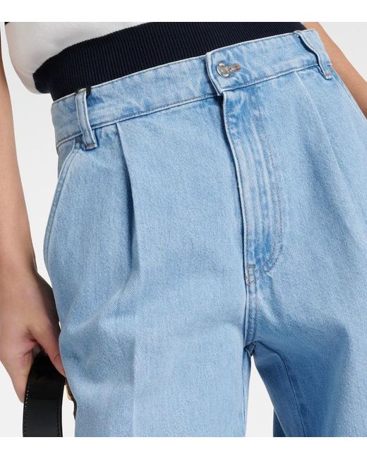Miu Miu Blue Low-Rise Wide-Leg Jeans
