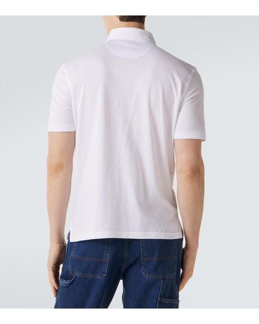 Prada White Cotton Polo Shirt for men