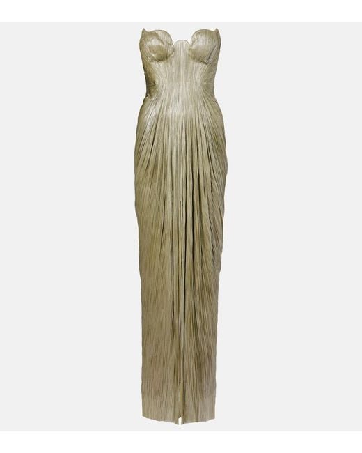 Maria Lucia Hohan Green Jasleen Strapless Silk Tulle Corset Gown