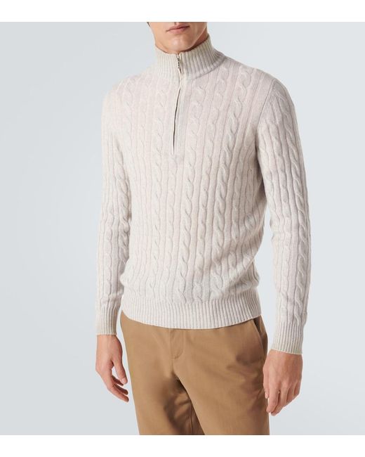 Loro Piana Natural Mezzocollo Treccia Cashmere Sweater for men