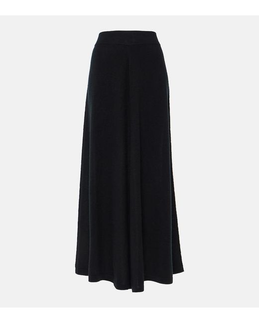 Jardin Des Orangers Black Wool And Cashmere Maxi Skirt