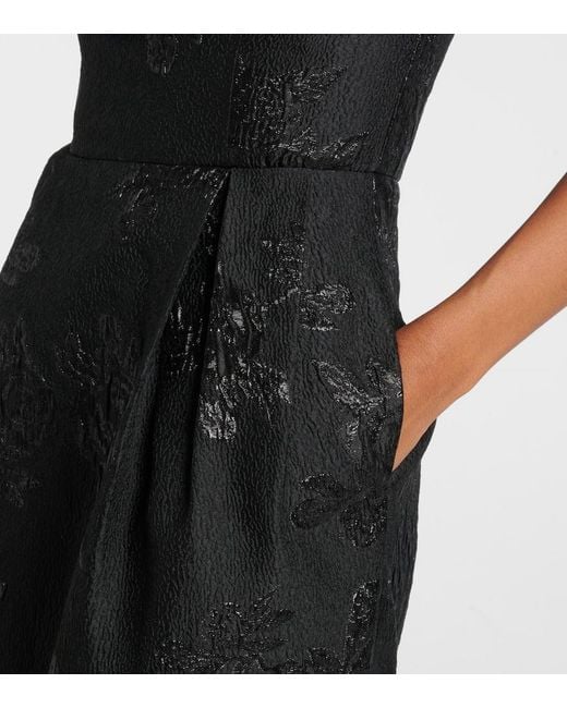 Rebecca Vallance Black Henrietta Brocade Bustier Gown