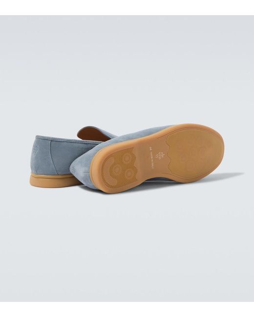 Eleventy Blue Suede Loafers for men