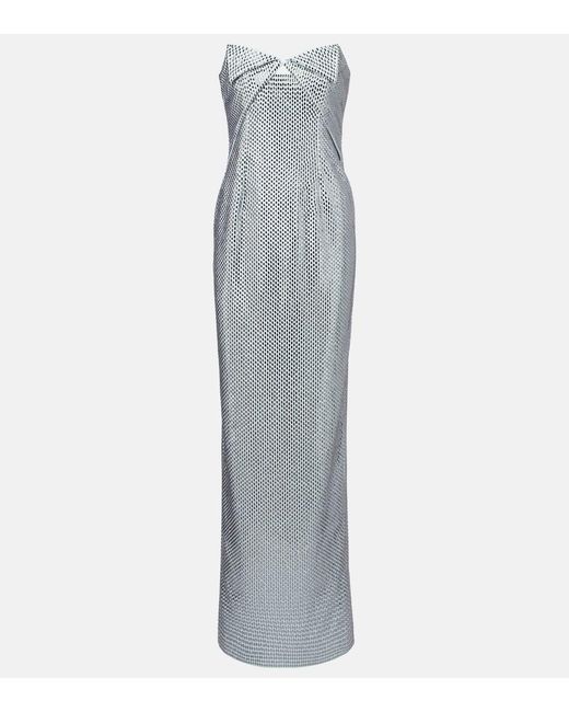 Roland Mouret Gray Origami Diamante Corset Gown