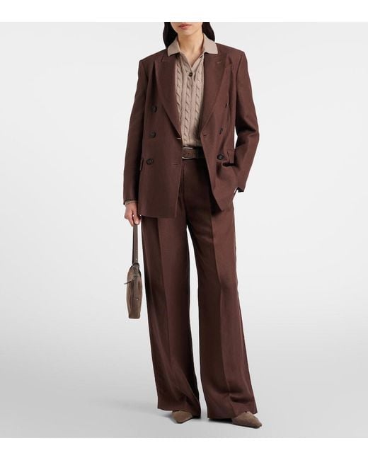 Brunello Cucinelli Brown Suede Slingback Pumps