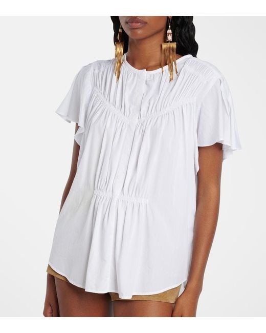 Isabel Marant White Synda Gathered Top