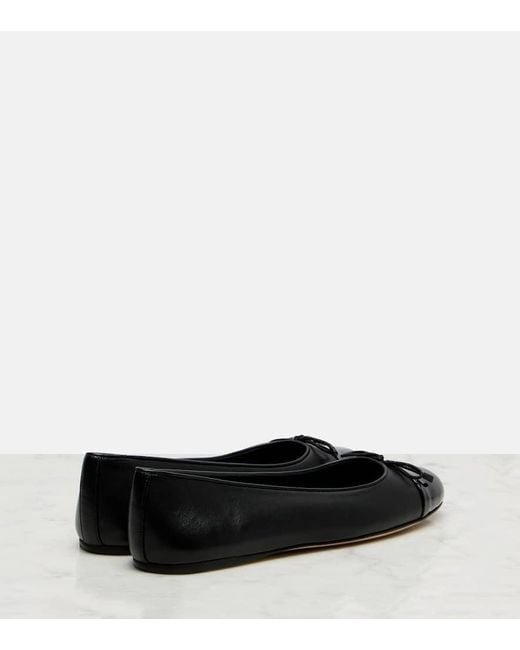 Gucci Black Double G Leather Ballet Flats
