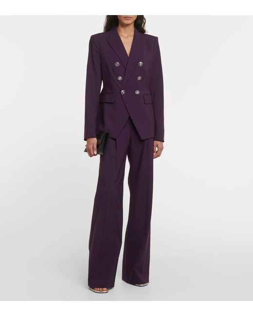 Veronica Beard Purple Miller Dickey Wool-blend Blazer