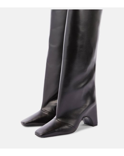 Coperni Black Bridge Leather Knee-high Boots
