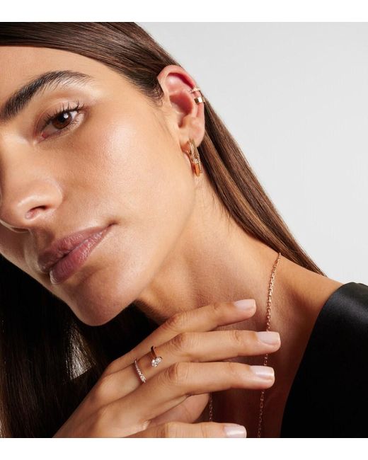 Repossi Metallic Antifer 18Kt Rose Single Earring With Diamonds