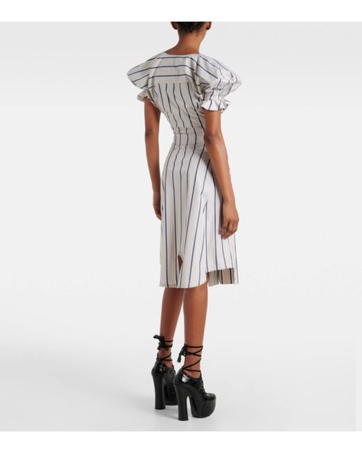 Vivienne Westwood Natural Kate Striped Cotton Midi Dress