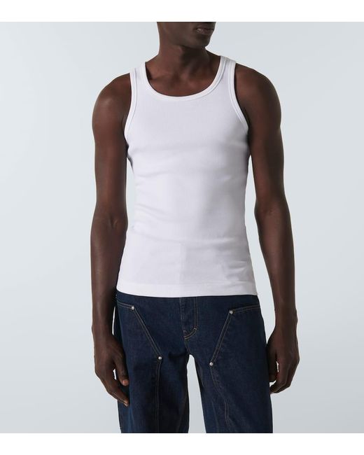 Tank top de algodon de punto acanalado Givenchy de hombre de color White
