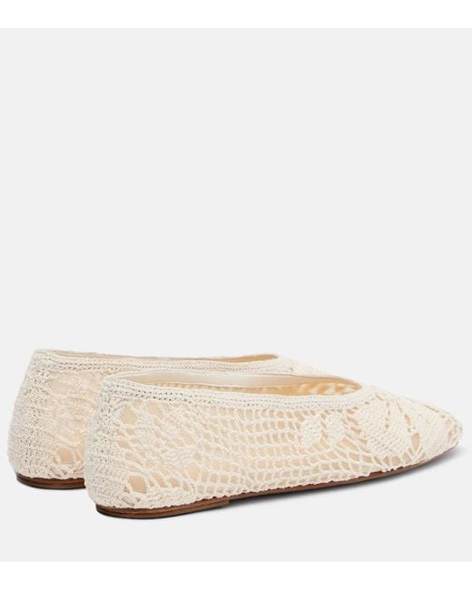 Magda Butrym Natural Crochet Ballet Flats