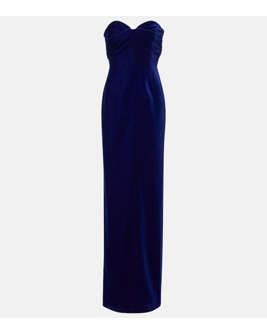 Tom Ford Blue Strapless Gown