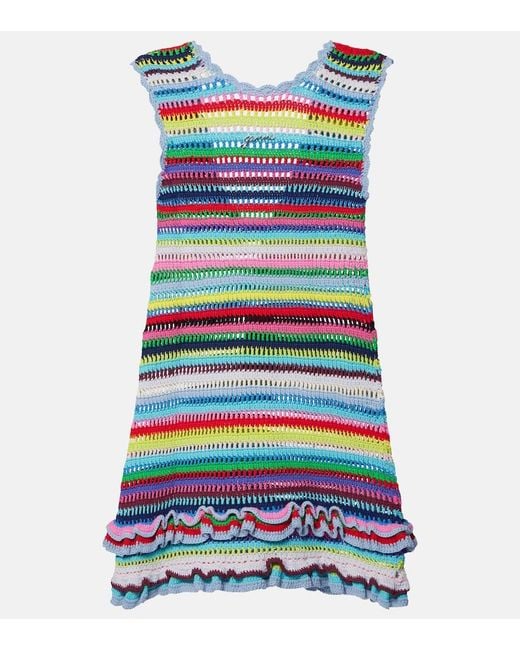 Ganni Multicolor Crocheted Minidress