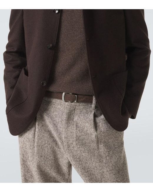 Agnona Brown Suede Belt for men