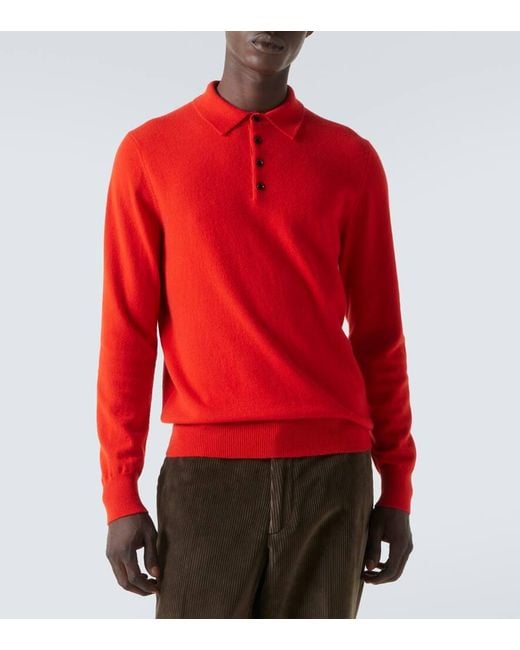 Allude Polopullover Aus Kaschmir in Red für Herren