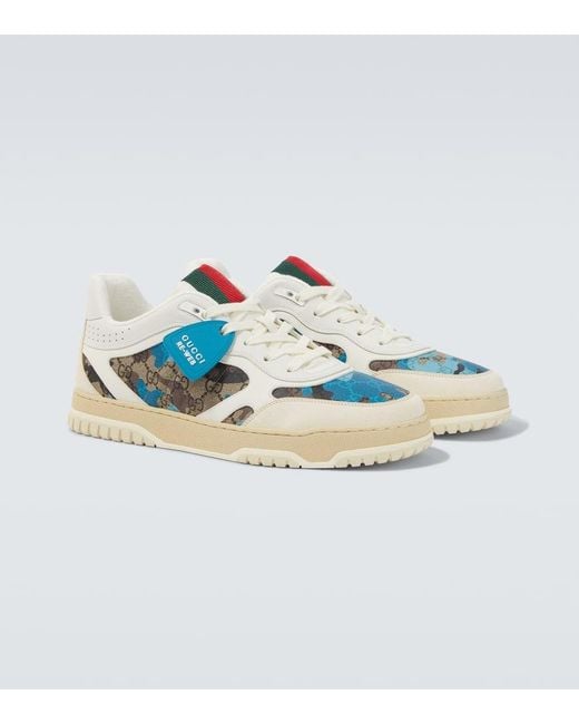 Gucci Sneakers Gg Canvas Mit Leder in Blue für Herren