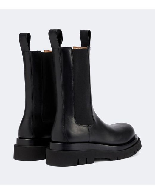 Bottega Veneta Black Lug Combat Rubberised Chelsea Boots for men