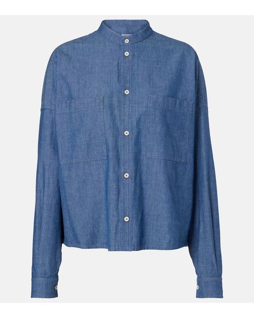 Loro Piana Blue Gyles Cotton Chambray Shirt