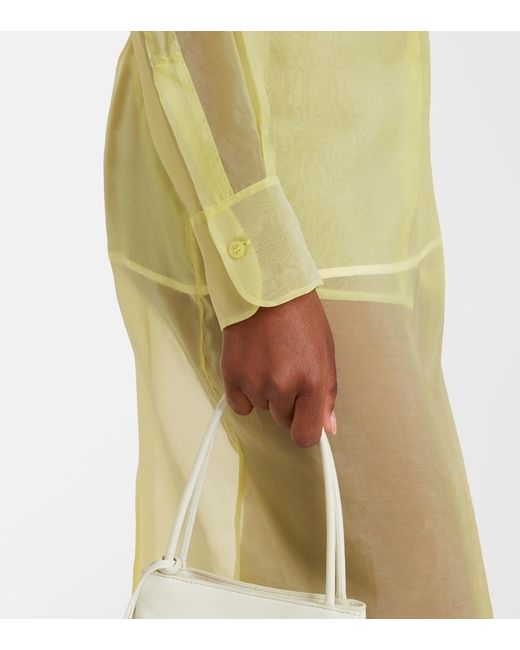 Frankie Shop Yellow Peri Sheer Silk-Blend Shirt