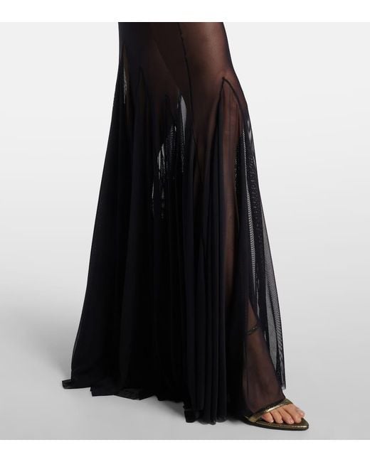 David Koma Blue Robe Aus Cady Mit Tuell
