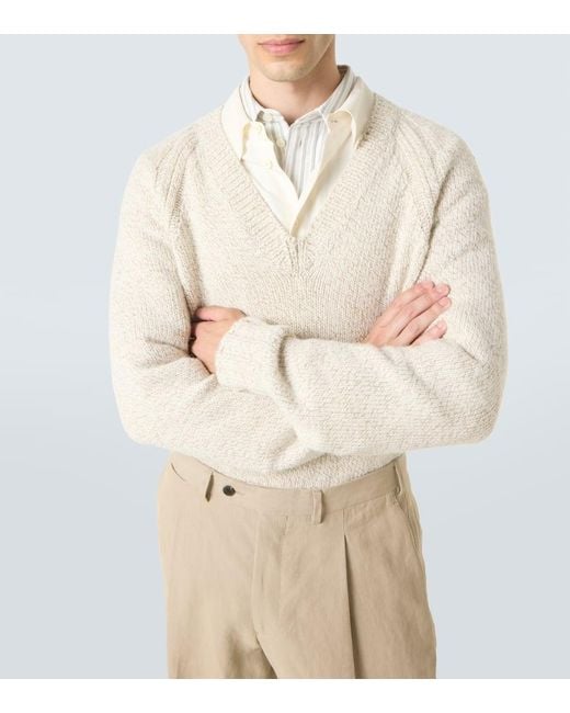 Zegna Sweatshirt Aus Kaschmir Und Wolle in White für Herren