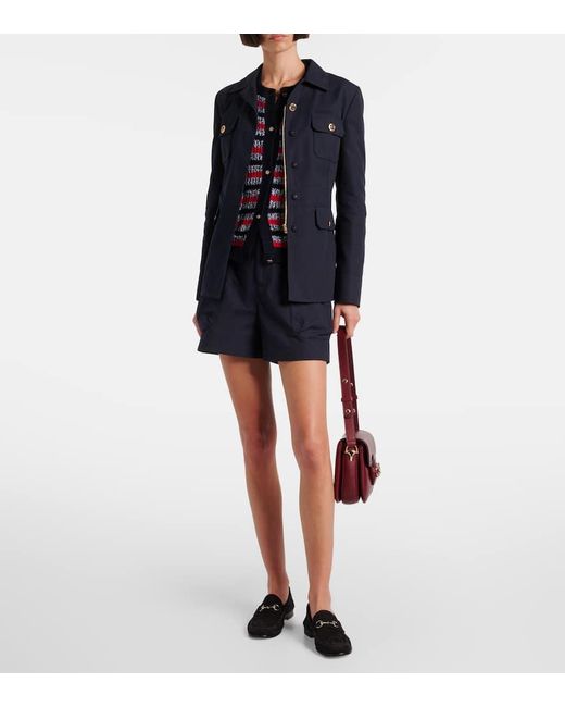 Cardigan En Mezcla De Algodon A Rayas Gucci de color Red
