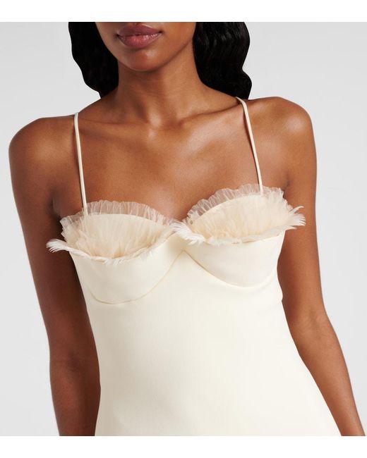 David Koma Natural Ruffled Minidress