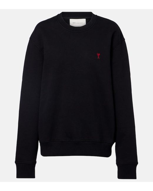 AMI Blue Ami De Cour Cotton Jersey Sweatshirt
