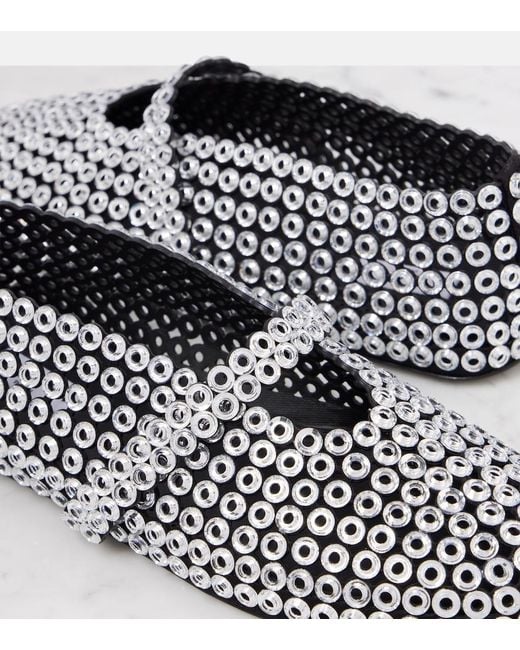 Alaïa Gray Ballerinas Eyelet