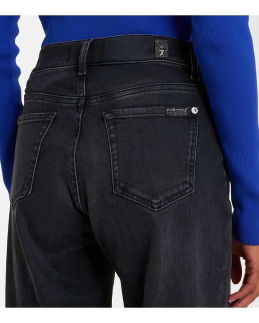 7 For All Mankind Blue Lotta Wide-Leg Jeans